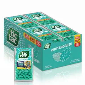 Tic Tac Wintergreen Hard Sweet Snack, On-the-Go Pocket-Sized Breath Mints, 100 Pieces Each, Bulk 12-Pack, 1.7 oz Each