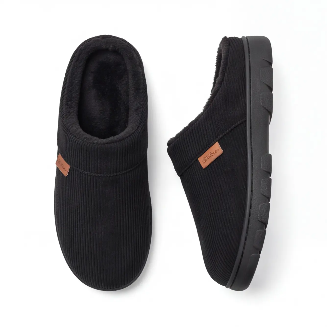 Men's Corduroy Mule Clog Slippers - Plush Fleece Soft-Lined, Non-Slip, Lazy Style, Winter Indoor/Outdoor Walking Fashion Slippers, Soft-Lined Men's Fashion Slippers