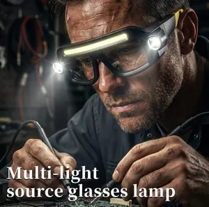 New COB glasses headlamp USB rechargeable eye-protection work light for outdoor cycling night fishing windproof high-brightness headlamp