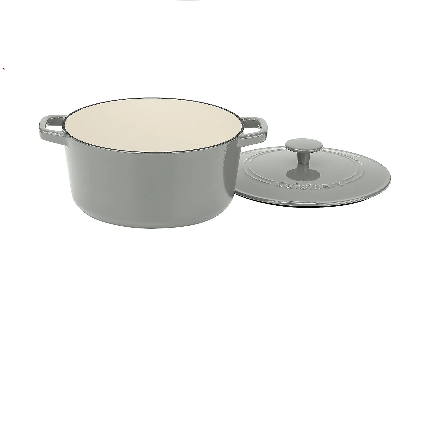 Cuisinart Chef's Classic Enameled Cast Iron 5-Quart Round Covered Casserole, Gray/Sage
