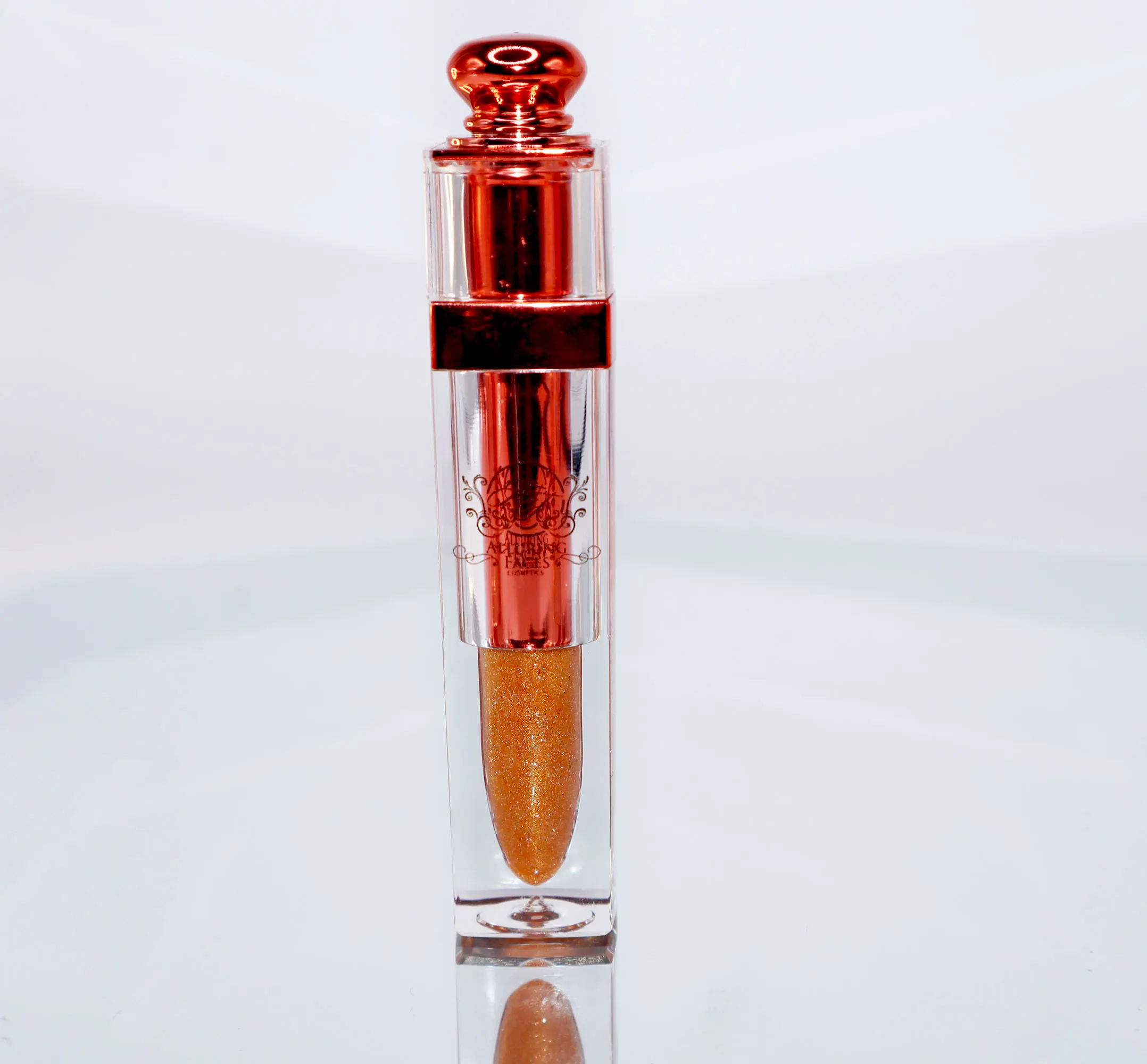 Alluring Faces Cosmetics Key Largo Bronze Lip Gloss, High-Shine Caramel Shade with Golden Sparkle, Long-Lasting, Vanilla-Scented Lip Care, Glossy Lips