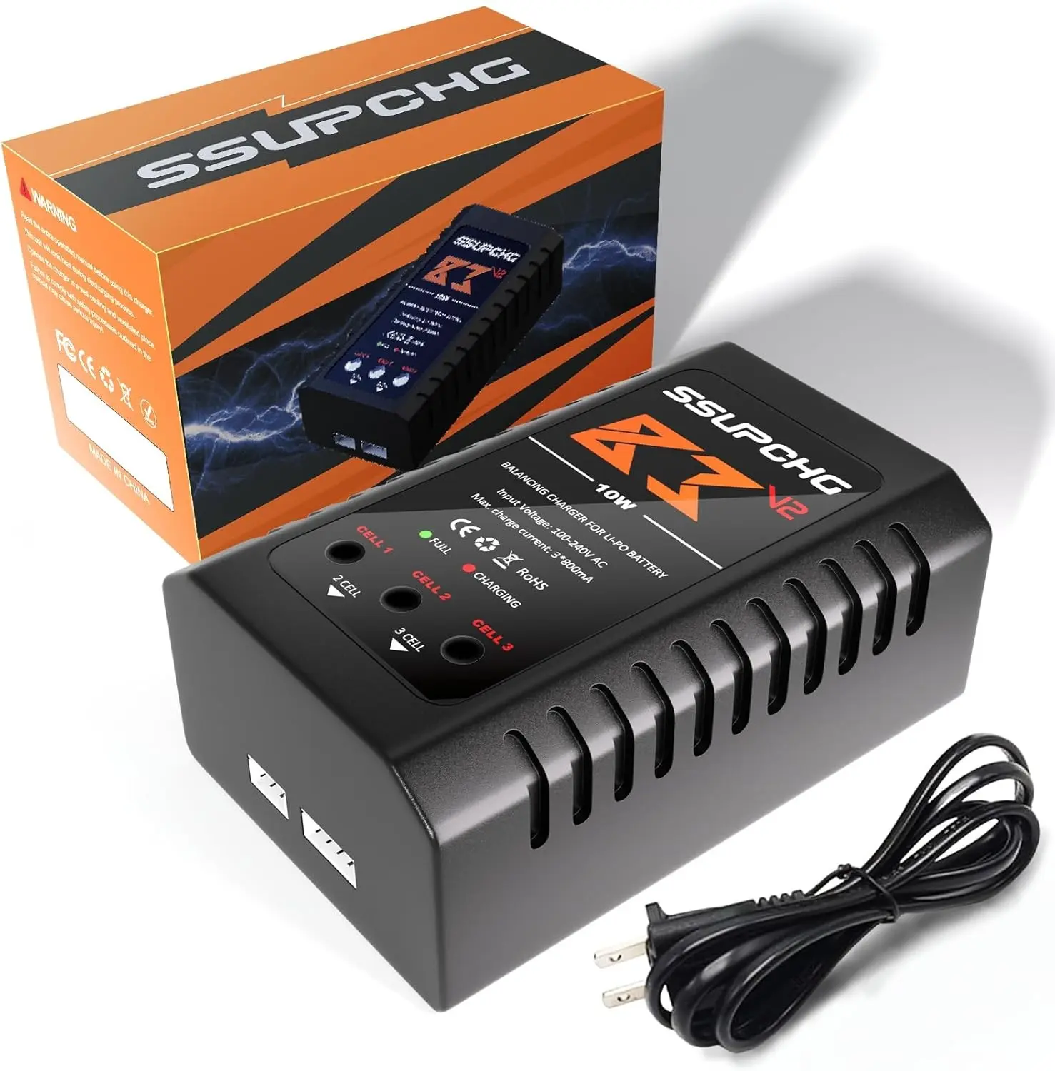 Battery Balance Charger for 2S 3S LiPo XHR Plug Battery with Smart Chip for RC Toy & Model