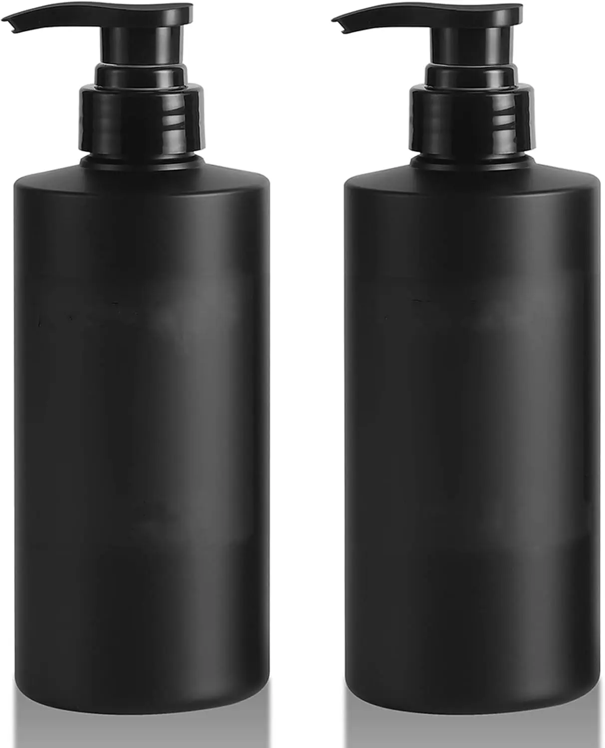 Hand Soap Dispenser Plastic Pump Bottles with Waterproof Label for Bathroom Kitchen, Empty Refillable Liquid Container, 16 oz Black 2 Pack
