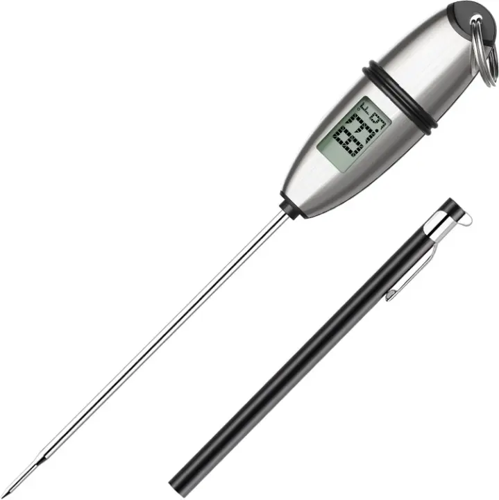 Digital Food Thermometer - Heat-Resistant Super Long Probe, LED Display, Precision Kitchen Thermometer, Kitchen BBQ Accessory for Indoor Cooking, Candy Making, Culinary Enthusiasts
