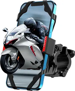 Motorcycle Phone Mount-Bike Phone Holder Handlebar, Universal Bicycle Phone Mount for iPhone 15 Pro Max/Plus, 14 Pro Max, S9, S10 and More 4.7" to 6.8" Smartphones