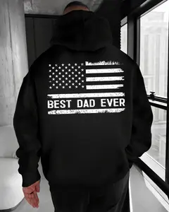 Best Dad Ever Hoodie – Distressed American Flag Father’s Day T Shirt for Men – Patriotic Dad Gift Graphic Sweatshirt
