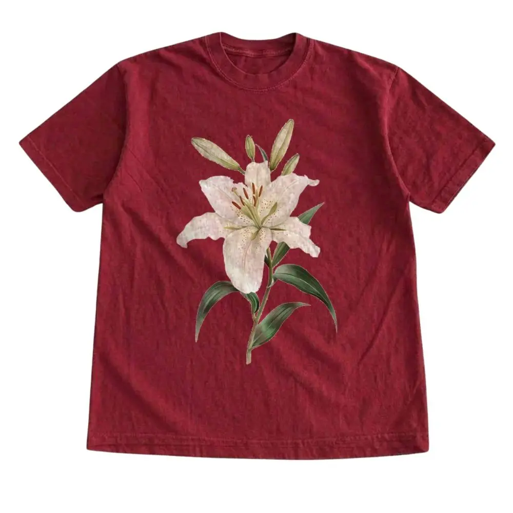 The White Lily Flower T-Shirt, Botanical Floral Graphic Tee, Garden Lover Shirt, Nature Gift, Gift For Woman, Gift For Men, Womenswear Top Underwear Streetwear, Trending Shirt