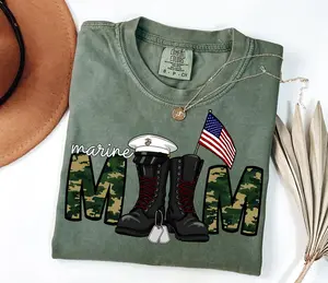 Comfort Colors Marine Mom T-Shirt, Personalized Custom Military Mom Shirt, Army Mom Gift, From Soldier Military Mom, Mothers Day Gift, Proud Army Family Tee, Full Size