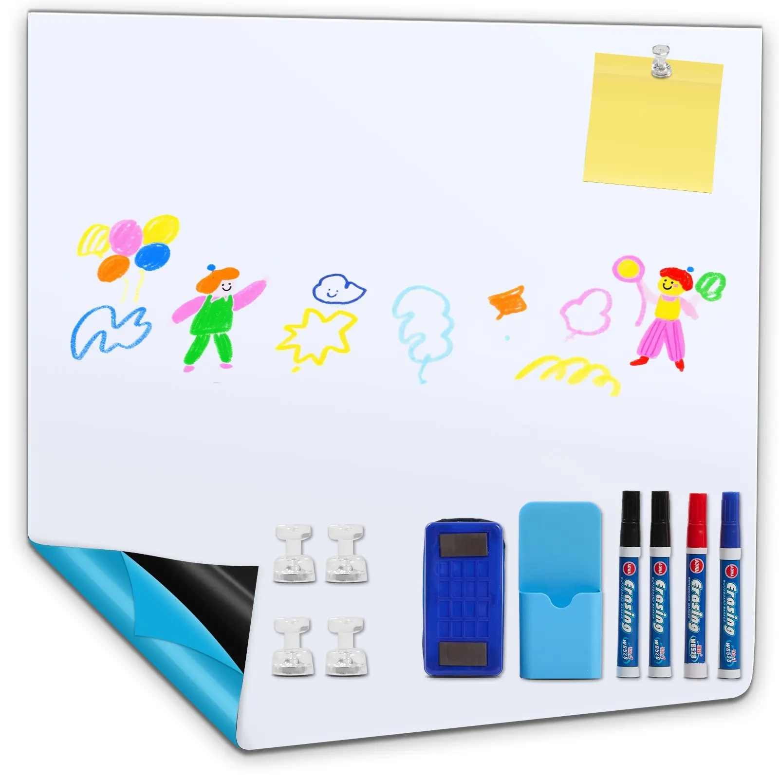 Self-Adhesive Dry Erase Magnetic White Board Wall Sticker, Removable Reusable Blackboard Wallpaper for Kids Home Office Use, Magnetic White Boards for Walls