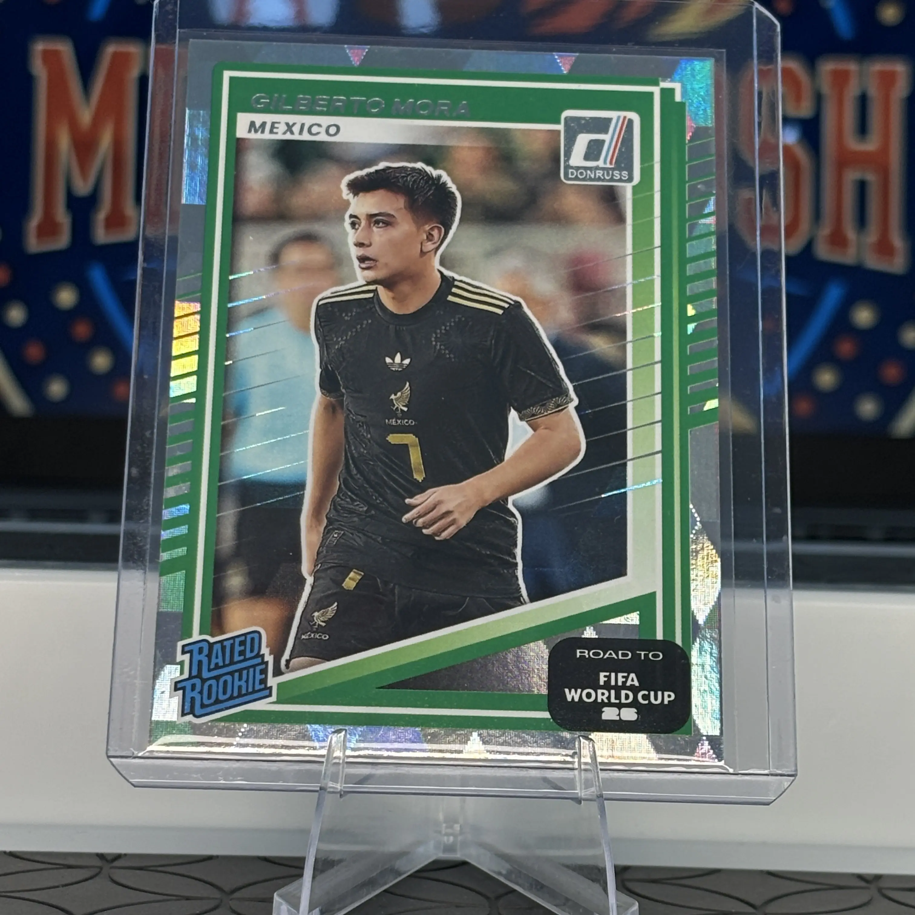 Gilberto Mora, Rookie-Silver Geometric Prizm, 2025-26 Panini Donruss Road to FIFA World Cup, Mexico, Soccer Trading Card #214