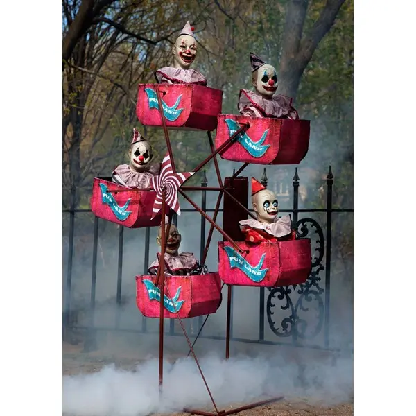6FT Animated Evil Clown Ferris Wheel Decoration 6FT Animated Evil Clown Ferris Wheel Decoration