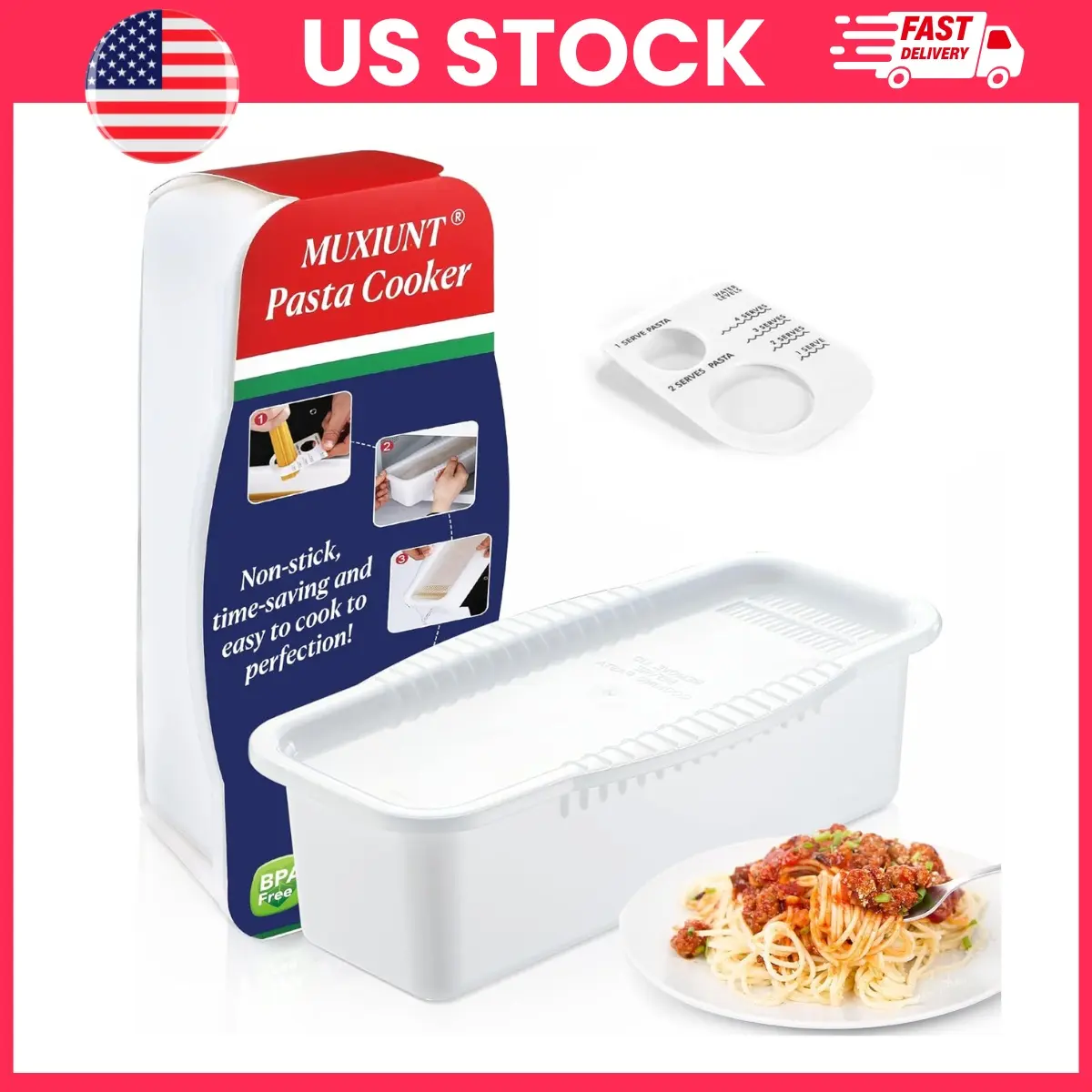 Microwave Pasta Cooker Pot with Strainer Lid, Spaghetti Cooker Microwave Pasta Maker with Water Level Measurement, Portion Control Pasta Cooking Container, Quick Meal Prep Kitchen Gadget for Dorm Office Apartment Easy Cook Healthy Food 2026