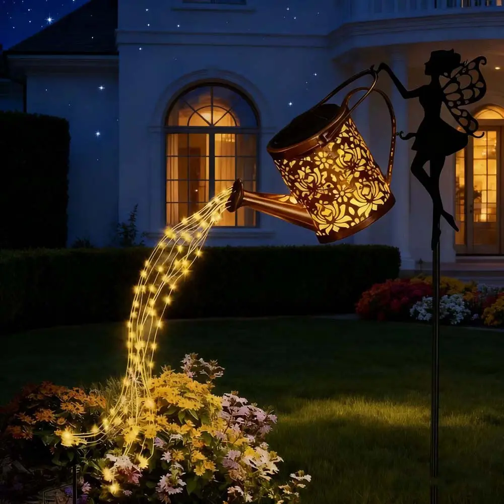 Solar Watering Can Light - Retro Metal Weatherproof Solar Outdoor Lights, Hanging Fairy Lamps, Backyard Decor, Mothers Day Mom Gifts for Women Birthday, Lighted Decorative Lamps, Photovoltaic Decorative Lamps