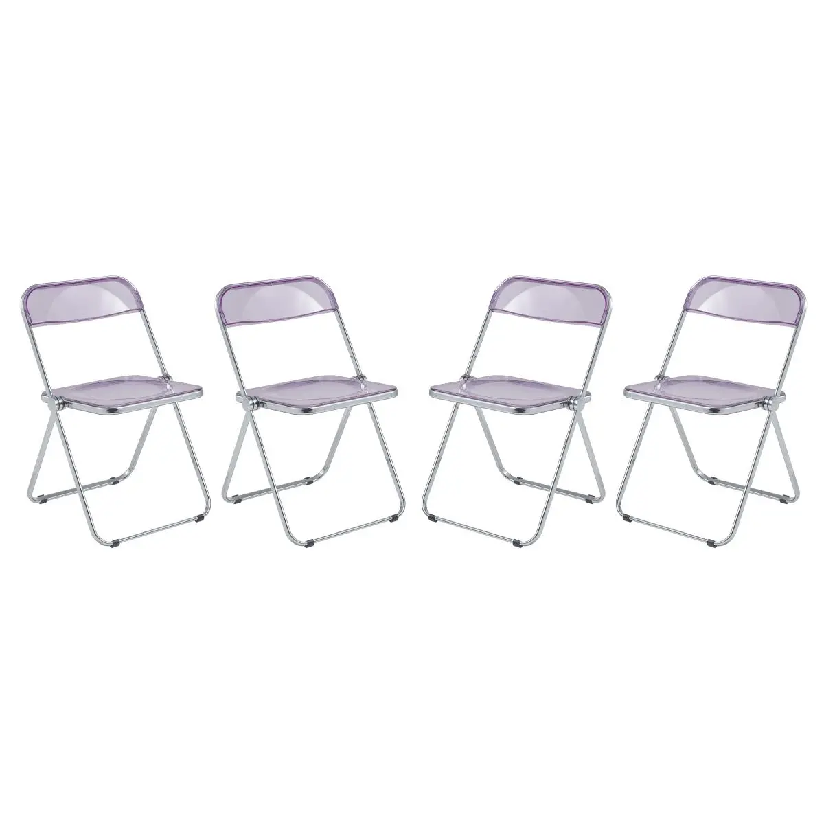 LeisureMod LF19TBL Lawrence Transparent Black Acrylic Folding Chair with Metal Frame, 30x19x18.5in, Black Accent Folding Chair for Indoor Furniture Use, Black Accent Folding Chairs