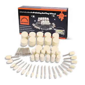 100 count Polishing Buffing Wheel for Dremel Polishing Kit, Polishing Wheel for Dremel Tool Accessories, with 1/8" Shank for Dremel Buffing Wheels