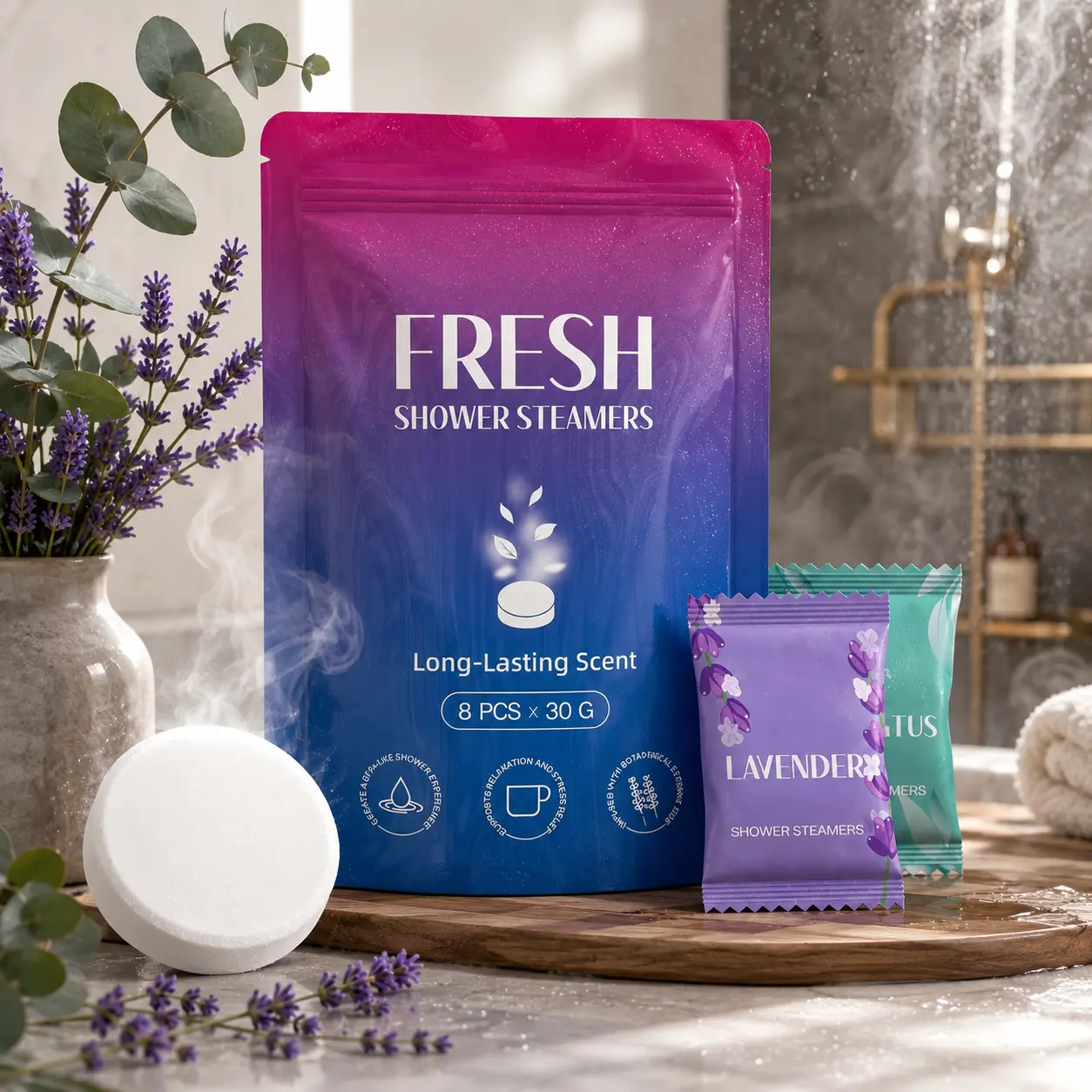 Lavender Eucalyptus Shower Steamers Aromatherapy Shower Bombs Stress Relief Spa Day Essential Oil Aromatherapy Self Care Gift Relax Unwind Clear Sinus Sleep Aid, summerwins|restock|dealsforyoudays Evening Body Care Scent Scented Daily Long Lasting Soothin