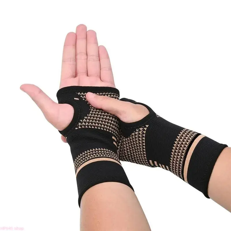 Prop 65 Safe Copper Wrist Compression Sleeves - Comfortable, Breathable Wrist Support Bracelets for Arthritis Relief, Athletic Workout Use, Sleeve homedecor, Sports, Breathable Knit, Adults, Arthritis Control, Unisex