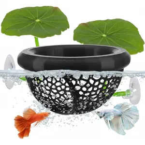 3 count Floating Betta Hammock Cave & Feeder Ring -  Printed Aquarium Decor with 2 Bed Leaf, Safe Resting Spot for Betta Fish, Shrimp in Nano Fish Tanks (Black)