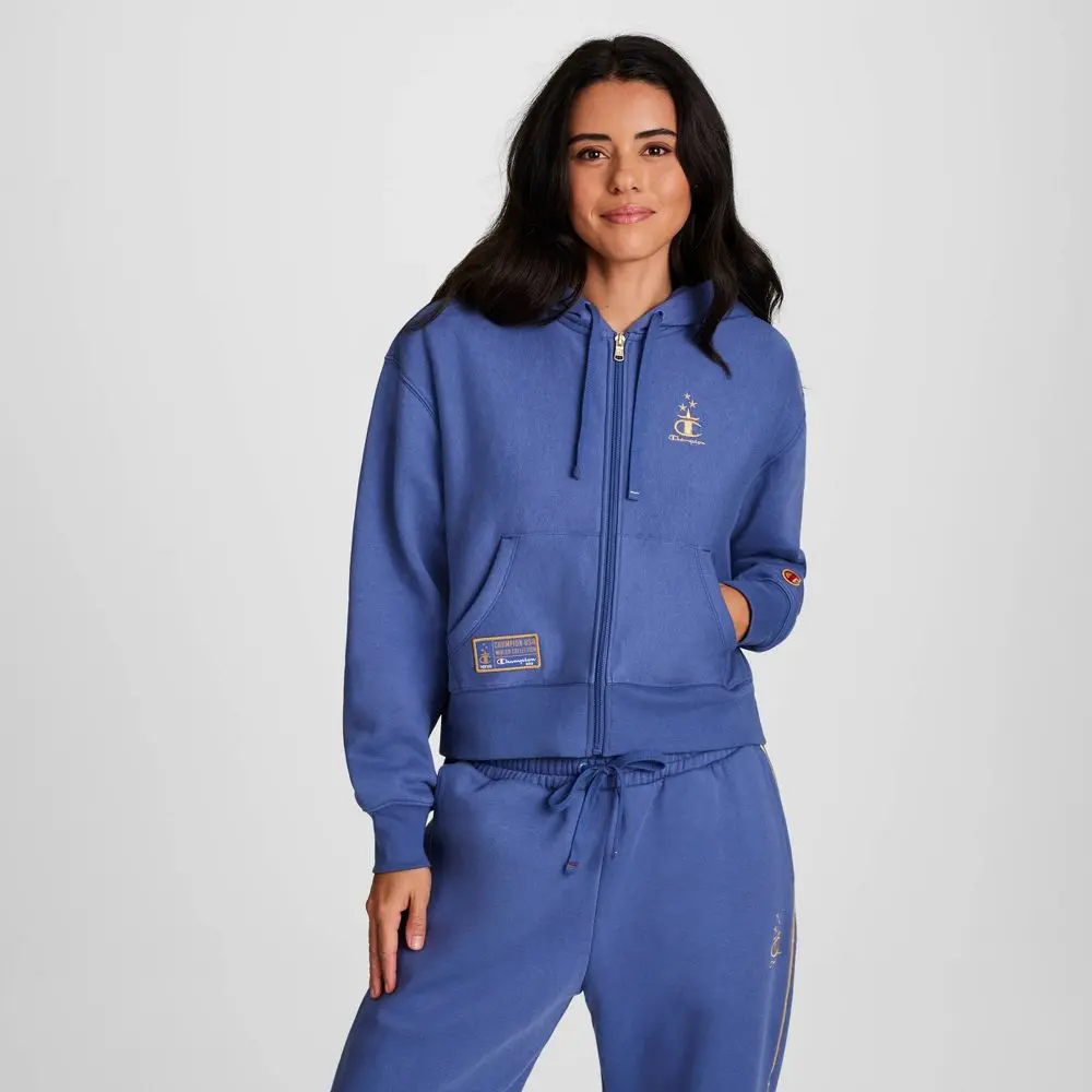 Champion Women's Gold Medal Cropped Full Zip Hoodie, Zipper