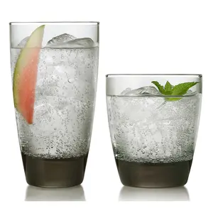 Libbey Classic Smoke 16-Piece Tumbler and RocksGlass Set