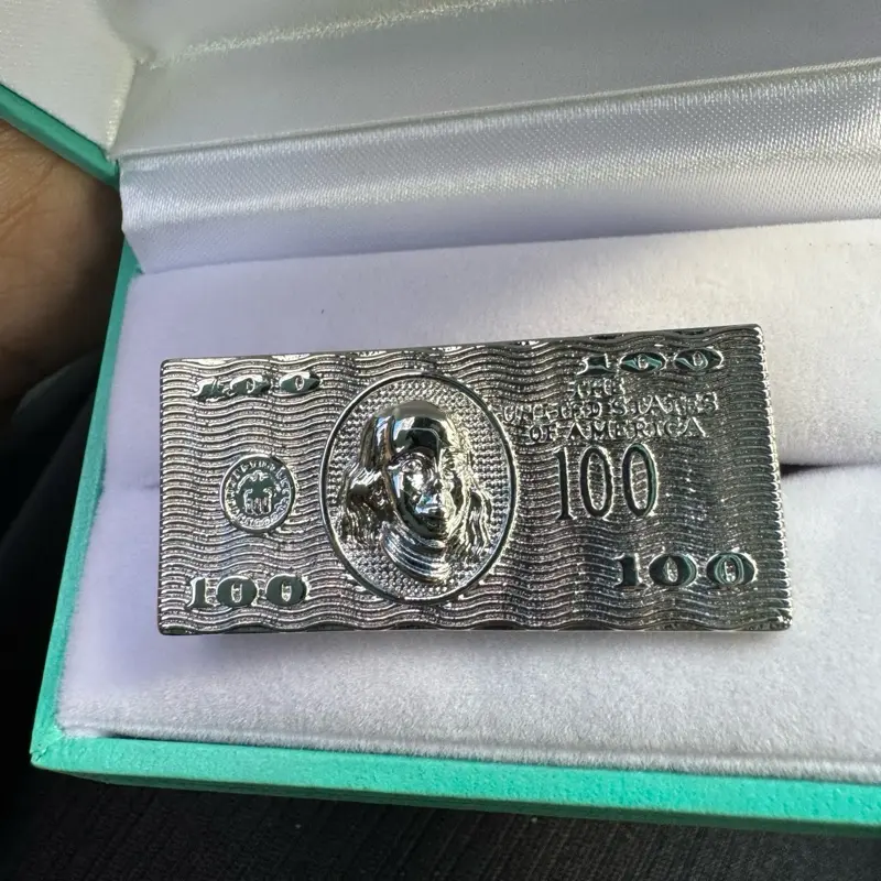 Gold plated two finger 100 Bill Ring