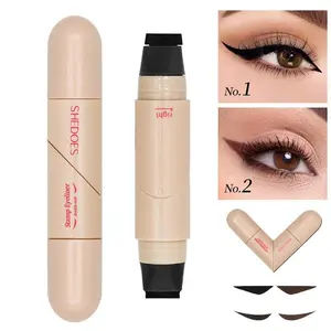 Double Headed Eyeliner Stamp - Foldable Gel Eyeliner Pencil, Cosmetic Makeup Tool for Perfect Wings, Waterproof Long-Lasting Lazy Cat Eye Application