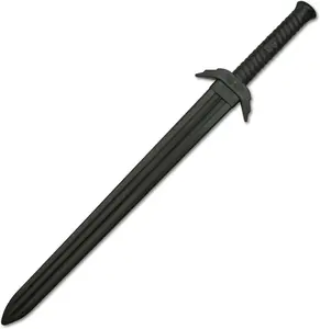 Martial Arts Polypropylene Sword - Training Equipment – Black Polypropylene Blade, Round Handle with Spiral, Self Defense, Training, Safe, Easy, Fun, Cosplay, Martial Arts