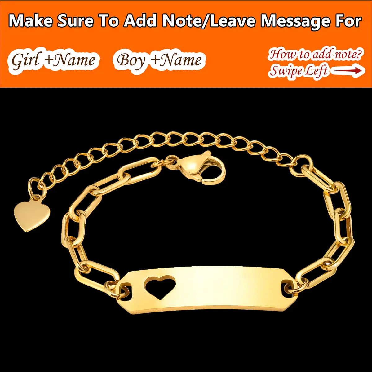 1353 DIY Personalized Gift Customized Engraved Name Stainless Steel  Bracelet