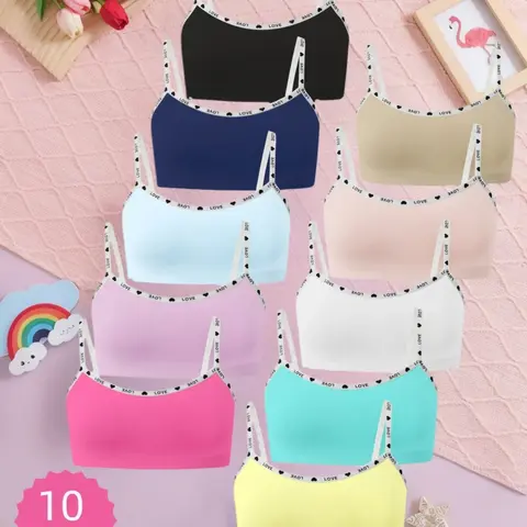 Girls Letter Strap Casual Tank Tops, Breathable Seamless Comfort Soft Sports Bras, Teen Sports Bra, Fashion Cute Sweet Underwear for All Seasons
