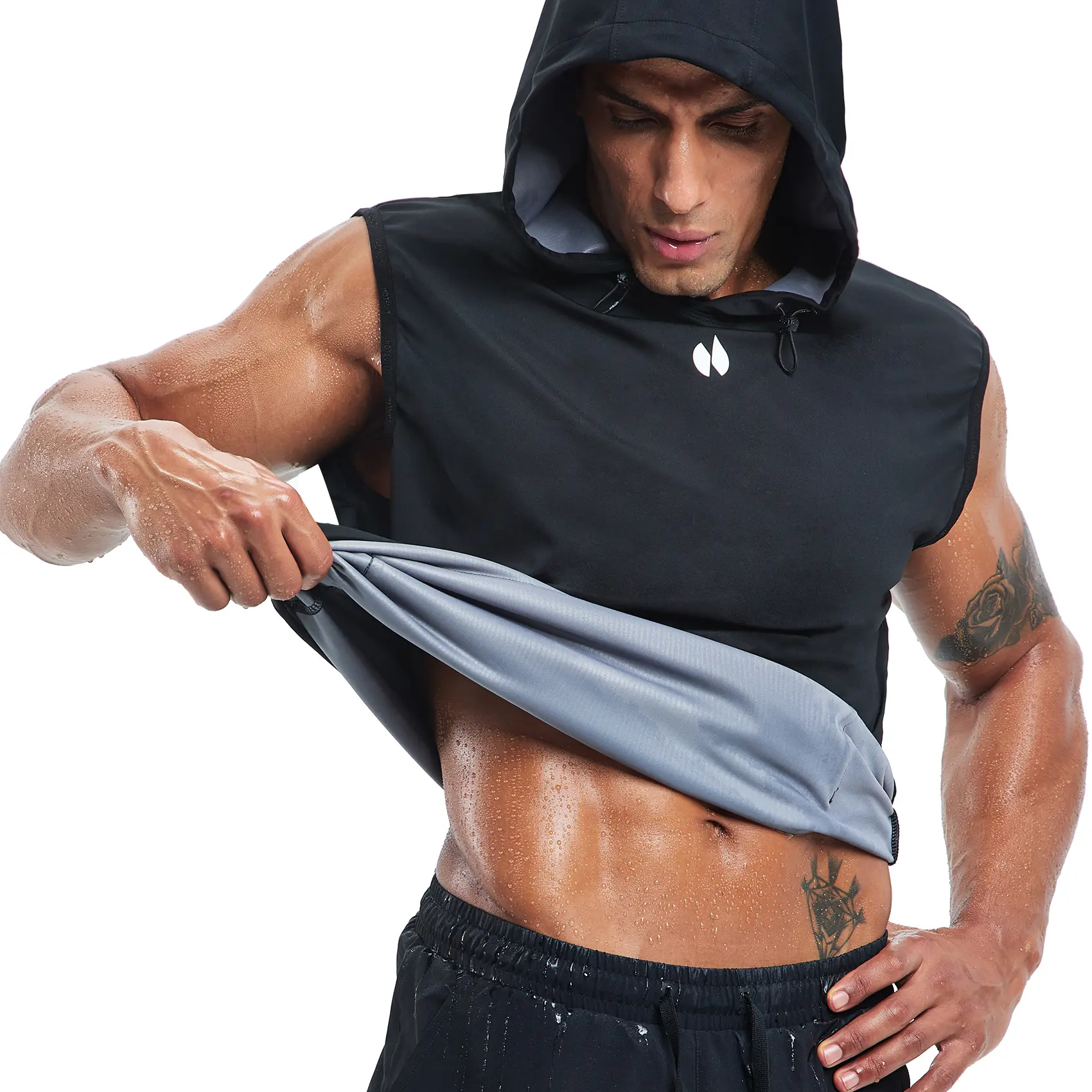 HOTSUIT Men's Portable Full-Zip Active Sauna Suit, Odorless Compression Vest with Breathable & Dry Fit Fabric, Men's Clothing for Fitness Workout Sports Tops, Body Support Men's Sports Vest