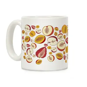 [Sale Up to 50% ] Fruity Vaginas Pattern Coffee Mug,  11 oz or 15 oz Ceramic Drinkware with Large Handles, Printed in the USA