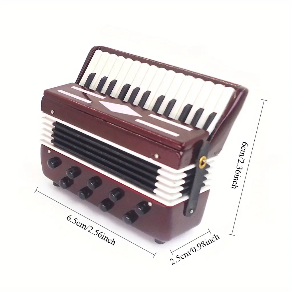 1:12 Miniature Accordion Dollhouse Toy - Non-Sounding Realistic Mini Keyboard Percussion Instrument for Collectors, House Decoration, Room Accessories & Thoughtful Gift (Mixed Style Option), Decorative