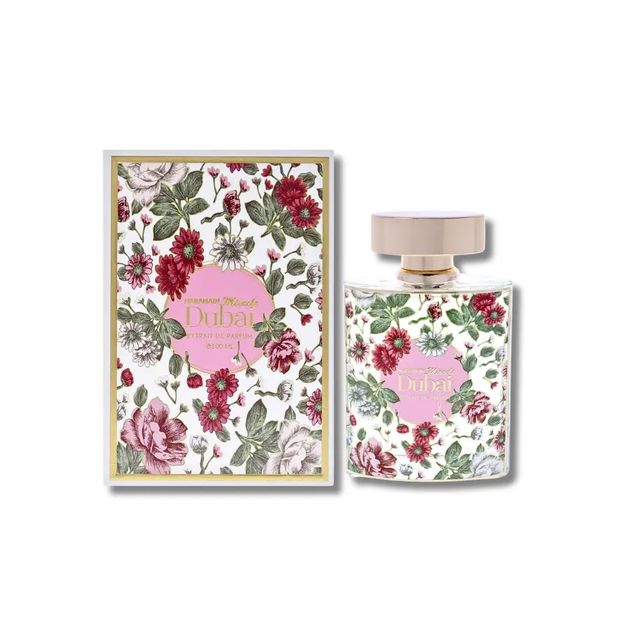 AL HARAMAIN Miracle Dubai Eau de Parfum, 3.33 fl oz Aromatic Floral Chypre Scent, Unisex Arabian Fragrance for Self Care with Rose & Vanilla, Arabian Ethnic Fragrance, Aromatic Floral Fragrance