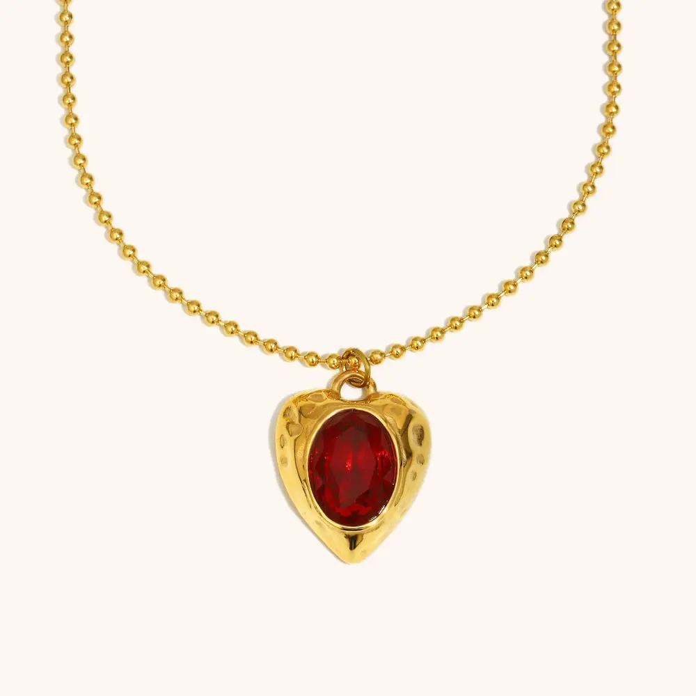 The Ruby Lane Necklace -Ruby Red- tarnish proof jewelry