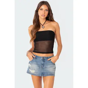 Celestia Sheer Mesh Tube Top