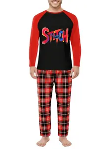 Disney Stitch Red Plaid Pants Pajama Set - Soft Fabric, Cozy & Playful Design, Perfect for Fans, Ideal Gift for Disney Lovers
