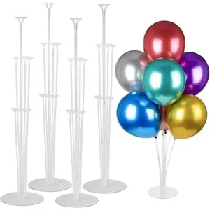 4 Sets Balloon Stand Kits, Balloon Sticks Holder with Base for Table Graduation Birthday Baby Shower Gender Reveal Party Decorations summervibes