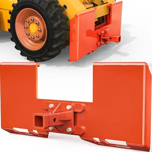 OEDRO 3/8" Skid Steer Mount Plate with 2" Removable Trailer Hitch Receiver, Thick Skid Steer Plate Attachment, Universal Skid Loader Tractor Quick Attach Plate, Removable, Orange