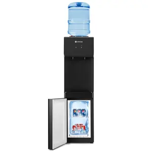 Top Loading Water Cooler Dispenser 5 Gallon Hot & Cold with Freezer Cabinet Child Safety Lock for Home Office Apartment Dorm Gym