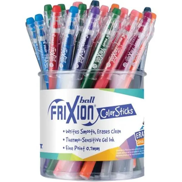 Pilot FriXion ColorStix Gel-Based Erasable Ballpoint Pen - Assorted Colors, Medium Point, Erasable Tip, Writes Smooth, Smooth Flow, Back to School Haul Essential, Scheduling Coordinators’ Office Stationery Writing Tool & Refills
