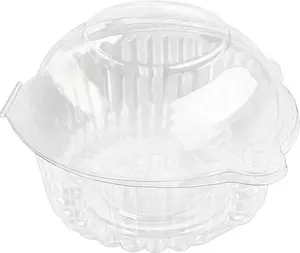 50 Pack Cupcake Holders Individual,Plastic Single Muffin Dome Holders Cases,Disposable Clear Cupcake Boxes Individual, Single Cupcake Container with Airtight Dome Lid for Party