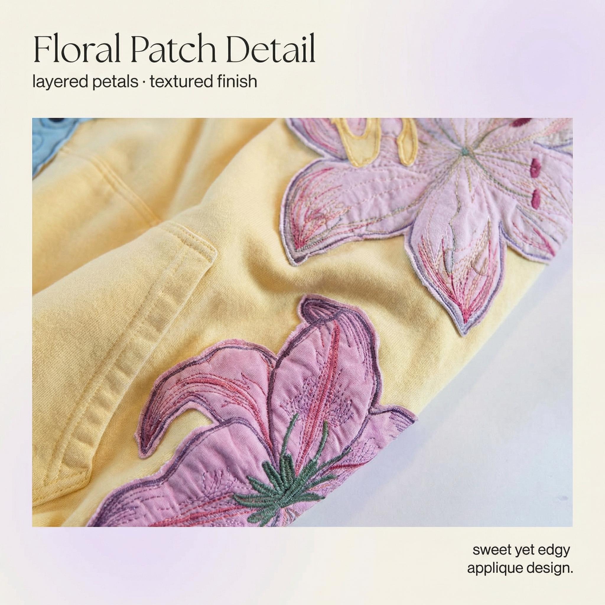 Women’s Y2K Oversized Hoodie Comfy Heavyweight Sweatshirt  Floral Applique Embroidery Vintage Indie Cozy Streetwear