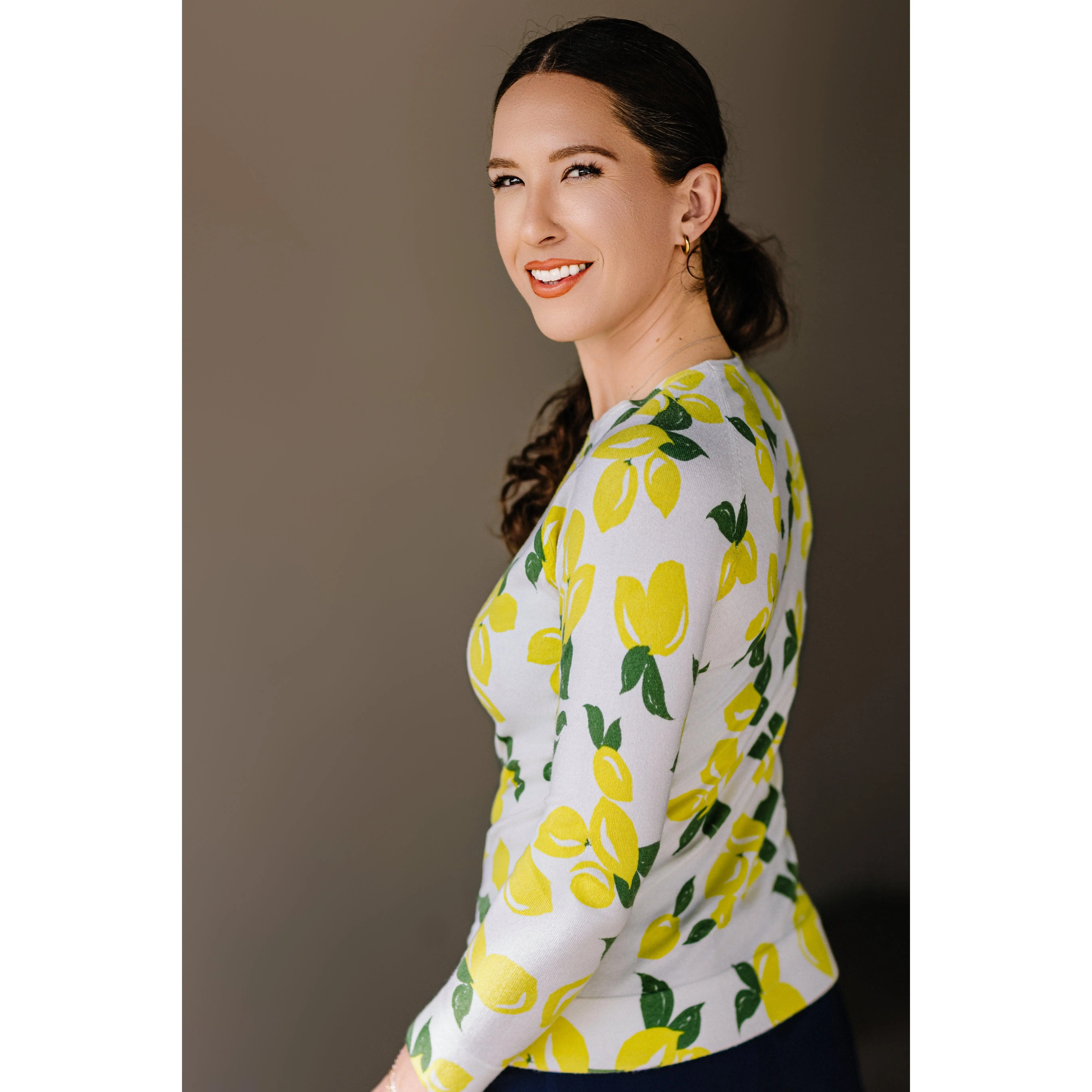 White Lemons Long Sleeve Crewneck Sweater