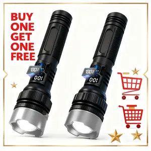 Dual Function Power Bank Flashlight, Military-Grade Durable, Multifunctional Flashlight, High Lumen Zoomable, Digital Power Display, Perfect for Outdoors, Rechargeable Powerful Flashlights