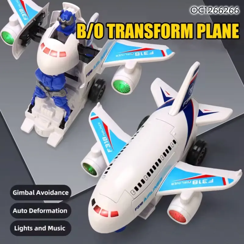 Kids' F39 Airliner Transformable Misty Spray Deformation Robot Toy, Electric Remote Control Toys for Play