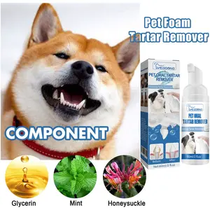 Pet tartar remover for tooth stone removal, yellow teeth, bad breath—foaming mouth cleaner — effective oral care