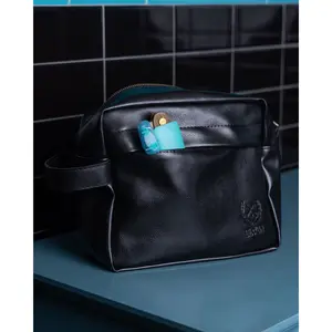 Toiletry Bag - Black Leather