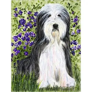 Carolines Treasures  28 x 40 in. Bearded Collie Flag Canvas House Size