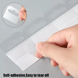100pcs Hang Tabs Slot Hole Hang Tags Self-Adhesive Hanging Tabs Heavy Duty Display Tags Great for Retail Displays in Small Business Shops