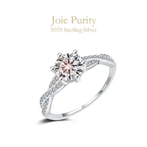 A Timeless Promise: Sterling Silver & Cubic Zirconia Engagement Ring for Her - S925 Rhodium Plated, Secure Setting - Perfect Valentine's Day or Anniversary Gift for Her